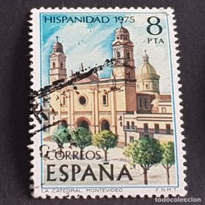 Selos: ESPAÑA,1975, HISPANIDAD URUGUAY, CATEDRAL DE MONTEVIDEO, EDIFIL 2296, USADO, (LOTE AW)